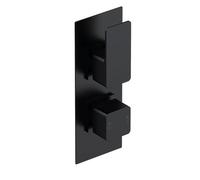 Nuie Windon Twin Concealed Thermostatic Shower Valve with Diverter | Matt Black | Brass | 80mm x 217mm x 136mm