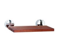 Nuie Wooden Shower Seat with Chrome Hinges | Brown | 500mm x 54mm x 345mm