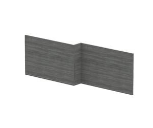 Nuie Woodgrain L Shaped Shower Bath Front Panel | Anthracite | MFC | 1700mm