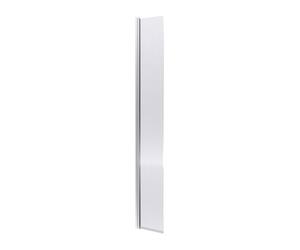nuie WRFL18530HC Fluted Modern Bathroom Wetroom Hinged 8mm Toughened Safety Glass Flipper Screen with Support Bar, 322 x 1850 x 27mm, Polished Chrome