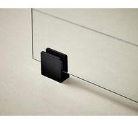 Nuie WRSF008 Extra Modern Bathroom Wetroom Screen Foot and Wall Bracket, 45mm, Matt, Satin Black