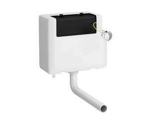 nuie XTY008B Modern Bathroom Dual Flush Concealed WC Cistern with Bottom Outlet and Chrome Push Button, 340mm, Chrome