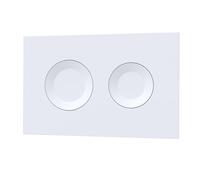 nuie XTY009PR1 Bathroom Accessories Modern Bathroom Dual Flush Plate with Round Buttons, 267 x 170 x 11mm, Matt White