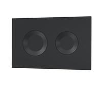 nuie XTY009PR4 Bathroom Accessories Modern Bathroom Dual Flush Plate with Round Buttons, 267 x 170 x 11mm, Matt Black