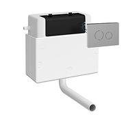 nuie XTY011M01 Ceramics Accessories Pneumatic Dual Flush Universal Access Concealed Cistern and Push Button Plate, 296mm, Chrome