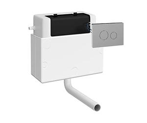 nuie XTY011M01 Ceramics Accessories Pneumatic Dual Flush Universal Access Concealed Cistern and Push Button Plate, 296mm, Chrome