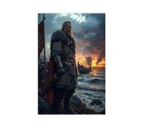 NUIHAGF Alfred The Great on Wessex Shores Canvas Poster Bedroom Decor Landscape Office Room Decor Gift 20x30inch(50x75cm)