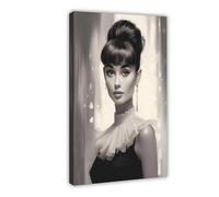 NUIHAGF Audrey Hepburn Portrait Canvas Poster Wall Art Decor Print Picture Paintings for Living Room Bedroom Decoration 08x12inch(20x30cm)