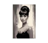 NUIHAGF Audrey Hepburn Portrait Canvas Poster Wall Art Decor Print Picture Paintings for Living Room Bedroom Decoration 12x18inch(30x45cm)