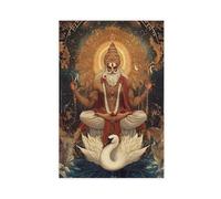 NUIHAGF Brahma Art Print, Hindu God on Swan Canvas Poster Wall Art Decor Print Picture Paintings for Living Room Bedroom Decoration 12x18inch(30x45cm)