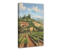 NUIHAGF French Vineyard Landscape Print Canvas Poster Wall Art Decor Print Picture Paintings for Living Room Bedroom Decoration 24x36inch(60x90cm)