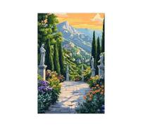 NUIHAGF Garden of The Gods on Mount Olympus with Statues And Flowers Canvas Poster Bedroom Decor Landscape Office Room Decor Gift 20x30inch(50x75cm)