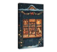 NUIHAGF German Christmas Toy Shop Canvas Poster Wall Art Decor Print Picture Paintings for Living Room Bedroom Decoration 16x24inch(40x60cm)
