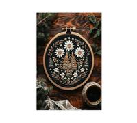 NUIHAGF German Edelweiss Embroidery Art Print Canvas Poster Wall Art Decor Print Picture Paintings for Living Room Bedroom Decoration 20x30inch(50x75cm)
