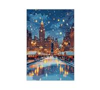 NUIHAGF Glasgow Winter George Square Art Print Canvas Poster Bedroom Decor Landscape Office Room Decor Gift 08x12inch(20x30cm)