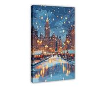 NUIHAGF Glasgow Winter George Square Art Print Canvas Poster Bedroom Decor Landscape Office Room Decor Gift 16x24inch(40x60cm)