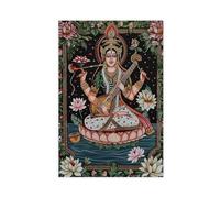 NUIHAGF Goddess Saraswati Pattachitra Art Print Canvas Poster Wall Art Decor Print Picture Paintings for Living Room Bedroom Decoration 12x18inch(30x45cm)