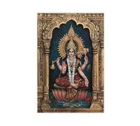NUIHAGF Goddess Saraswati Tanjore Painting Canvas Poster Wall Art Decor Print Picture Paintings for Living Room Bedroom Decoration 16x24inch(40x60cm)