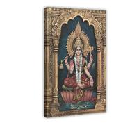 NUIHAGF Goddess Saraswati Tanjore Painting Canvas Poster Wall Art Decor Print Picture Paintings for Living Room Bedroom Decoration 20x30inch(50x75cm)