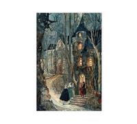 NUIHAGF Grimm's Fairy Tales Illustration Canvas Poster Bedroom Decor Landscape Office Room Decor Gift 24x36inch(60x90cm)