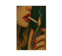 NUIHAGF Ignite The Mood - Bold Feminine Smoking, Retro Glam Canvas Poster Wall Art Decor Print Picture Paintings for Living Room Bedroom Decoration 24x36inch(60x90cm)