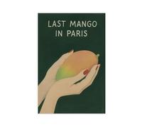 NUIHAGF Last Mango in Paris - Playful Retro Fruit Illustration - Green Canvas Poster Bedroom Decor Landscape Office Room Decor Gift 16x24inch(40x60cm)