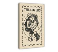 NUIHAGF Moonlight Cowgirl Lovers - Queer Western Tarot Style Canvas Poster Bedroom Decor Landscape Office Room Decor Gift 08x12inch(20x30cm)