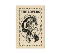 NUIHAGF Moonlight Cowgirl Lovers - Queer Western Tarot Style Canvas Poster Bedroom Decor Landscape Office Room Decor Gift 20x30inch(50x75cm)