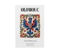 NUIHAGF Olomouc Czech Republic Heraldic Eagle Tile Canvas Poster Wall Art Decor Print Picture Paintings for Living Room Bedroom Decoration 12x18inch(30x45cm)