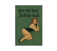 NUIHAGF Per My Last Email - Funny Office Quote, Retro Pin-Up Girl Canvas Poster Wall Art Decor Print Picture Paintings for Living Room Bedroom Decoration 24x36inch(60x90cm)
