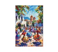 NUIHAGF San Miguel Dance Performance, Traditional El Salvadorian Canvas Poster Wall Art Decor Print Picture Paintings for Living Room Bedroom Decoration 24x36inch(60x90cm)