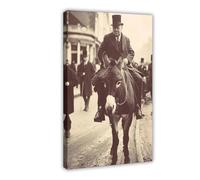 NUIHAGF Winston Churchill Riding A Donkey Print Canvas Poster Wall Art Decor Print Picture Paintings for Living Room Bedroom Decoration 08x12inch(20x30cm)