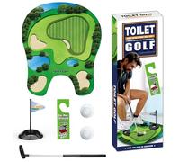 Nuiorfty 1 Set Toilet Golf Practice Toilet Game Includes Putter Balls Putting Green Funny Mini Golf Game for Kids Men Dad Boyfriend Any Restroom