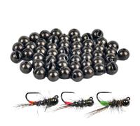 Nuiorfty 100pcs Tungsten Slotted Beads for Fly Tying, Fast Sinking Fly Tying Materials with Secure Slot for Nymphs and Streamers, Tungsten Weights for Precision Fishing