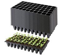 Nuiorfty 20Pcs Seed Starter Tray Extra Deep 50 Cell Seed Starting Trays Heavy Duty Plastic Germination Container for Greenhouse Garden