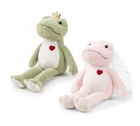 Nuiorfty 2Pcs Frog Plush 9.5 Inch Soft Cute Couple Frog Stuffed Animal Plush Adorable Stuffed Animal for Kids Adults Wedding Party, Valentine's Day