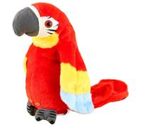 Nuiorfty 2Pcs Talking Parrot Toy Vivid Plush Interactive Talking Parrot Repeats What You Said Electronic Bird Toys for Boys Girls Party Birthday Not Battery Red
