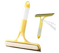 Nuiorfty 3 in 1 Window Cleaning Scraper, Window Squeegee with Sprayer for Shower Glass, Mirrors, Windows, and Car Windshield, Yellow