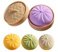 Nuiorfty 4Pcs Dumpling Stress Ball, Soft Decompression Dough Anxiety Toys with Slow Rising Effect for Birthday, Party Favors