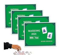 Nuiorfty 4PCS Mahjong Cards 2024, Standard Mahjong Game Score & Rule Cards, Learn and Master Large Print Recreational Play Rules for Beginners