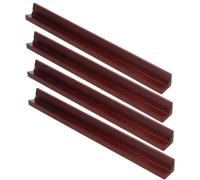 Nuiorfty 4Pcs Mahjong Racks with Pushers, Wooden Mahjong Pushers with Groove, Ideal for Mexican Train, Dominoes and More Game Stands