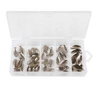 Nuiorfty 50Pcs Spinners Fishing Lure Silver Easy Spin Fishing Lures Spoons Rigs Spinner Blades Baits DIY Acceessoires for Hard Lures Fly for Trout, Bass, Salmon