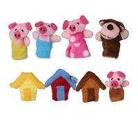 Nuiorfty Animal Finger Puppets, Little Pigs Finger Puppets, 8PCS Mini Soft Plush Toddler, Cute