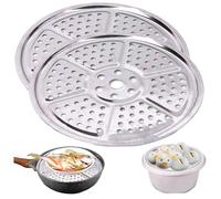 Nuiorfty Canning Rack, 2PCS 11-Inch Round Pressure Canner Rack, Heat-Resistant Stainless Steel Steaming with Multi Holes, Reusable Steam for Pressure Canner