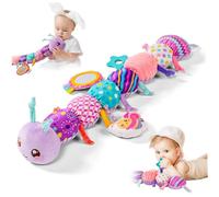 Nuiorfty Caterpillar Baby Toy 20.9" Musical, Caterpillar Toy with Mirror Crinkle Rattle Pull String, Soft Tummy Time Infant Stuffed Animals Height Measurement