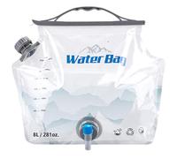 Nuiorfty Collapsible Water Container with Spigot, 8L/2.1Gallon Food-Grade Camping Water Bag, Portable Storage Containers with Handle for Outdoors Hiking Backpack