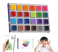 Nuiorfty Fingerprint Ink Pad, 24 Colors Educational Stamp Pads for Kids, Safe & Washable Finger Print Ink Pads, Fun Finger Paint Kit, DIY Painting Drawing & Art Supplies for Home School