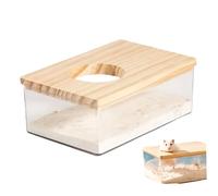 Nuiorfty Hamster Sand Box, 4x6x3 Hamster Sand Bath Container, Transparent Spill-Proof Stable Washable Litter Box Small Animal Accessories