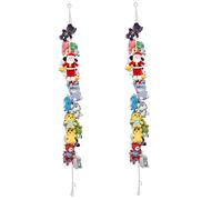 Nuiorfty Hanging Stuffed Animal Storage Chain 80 Inch Stuffed Animal Organizer with 20 Metal Clips Plush Storage for Wall or Corner, Boho Room Decor (2 Pack)