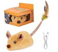 Nuiorfty Interactive Cat Toys LED Cat Mice Toys, USB Rechargeable Mouse with Sounds Motion Sensor Lifelike Mouse Moving Toy for Indoor Cats Kill Boredom ＆ Exercise